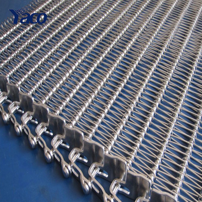 SS304 316 stainless Steel chain link Spiral Wire Mesh Conveyor Belt / balance weave mesh belt