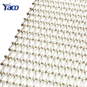 SS304 316 stainless Steel chain link Spiral Wire Mesh Conveyor Belt / balance weave mesh belt