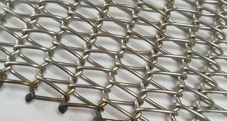 SS304 316 stainless Steel chain link Spiral Wire Mesh Conveyor Belt / balance weave mesh belt