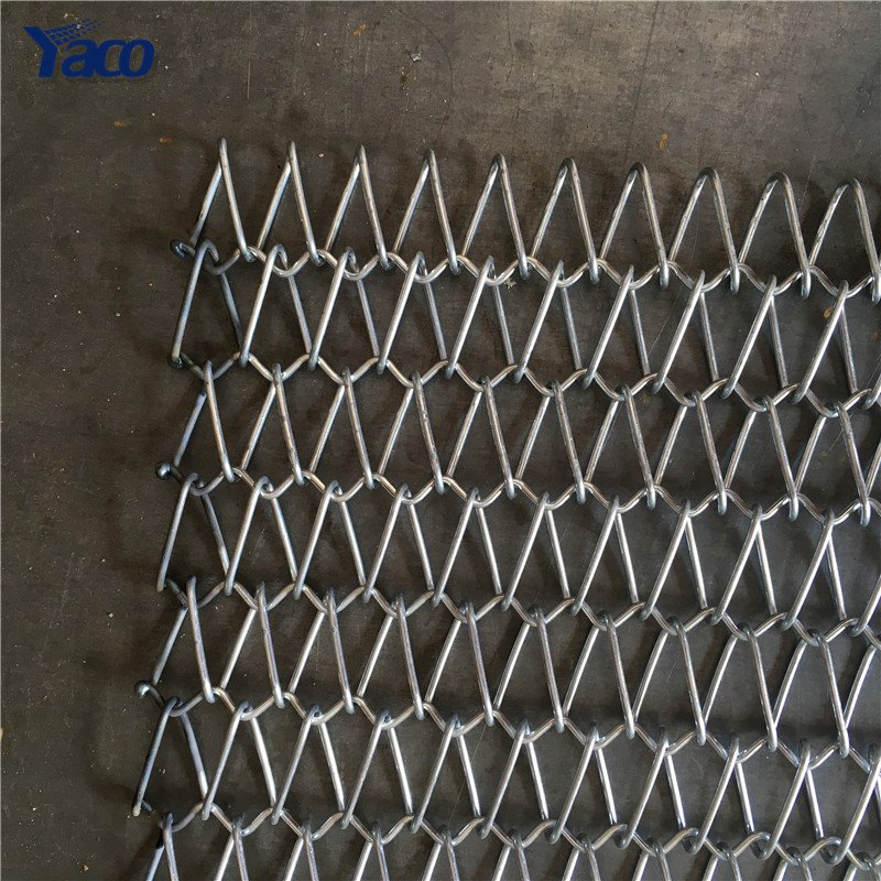 SS304 316 stainless Steel chain link Spiral Wire Mesh Conveyor Belt / balance weave mesh belt