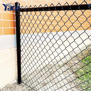 wholesale black PVC coated vinyl chain link fabric farm yard fence / 6ft 7ft 8ft galvanized diamond cyclone wire fencing roll