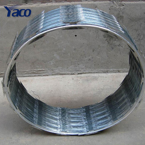 Cheap Sale Diameter 30cm 45cm 60cm 90cm barbed wire BTO 22 CBT65 China Roll Concertina Razor Barbed Wire Fence price