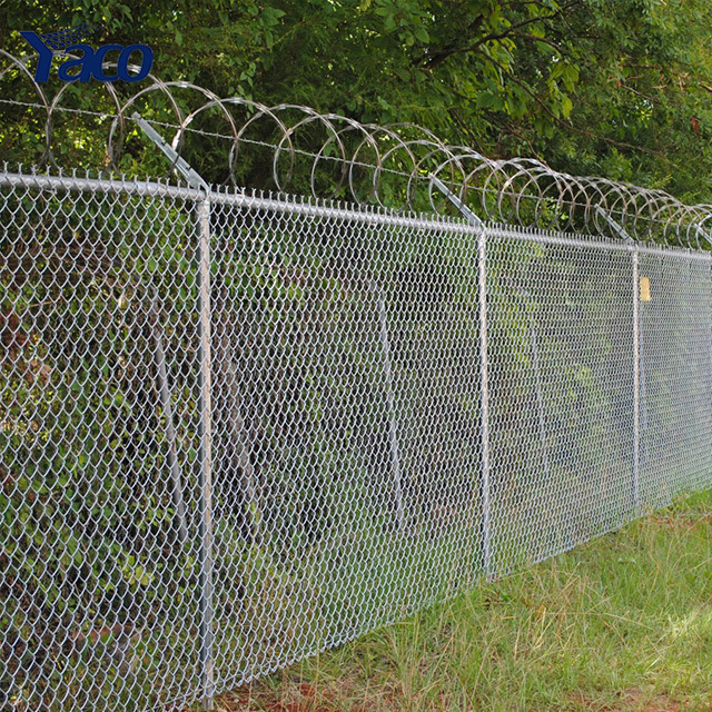 4ft 5ft 6ft galvanized steel diamond wire mesh chain link fence 50ft roll with posts and hardware