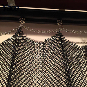 decorative aluminum solid color metal mesh curtain coil chain link drapery fabric curtains