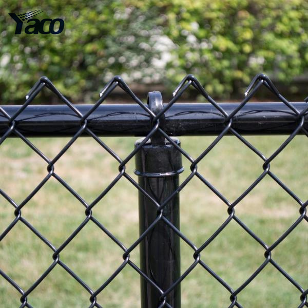 heavy duty black vinyl coated chain link construction fences and gates