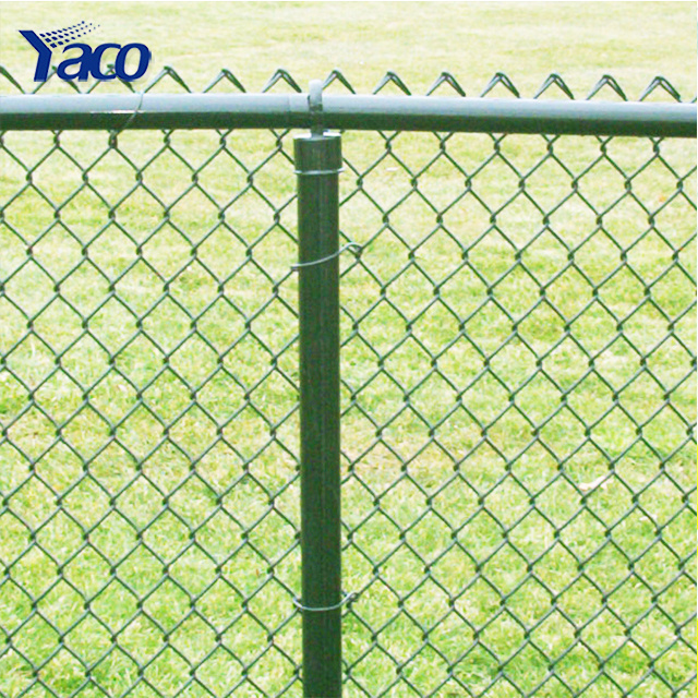 Used 9 gauge  galvanized cyclone pvc coated used wire fence chain link fence with  accessories for garden