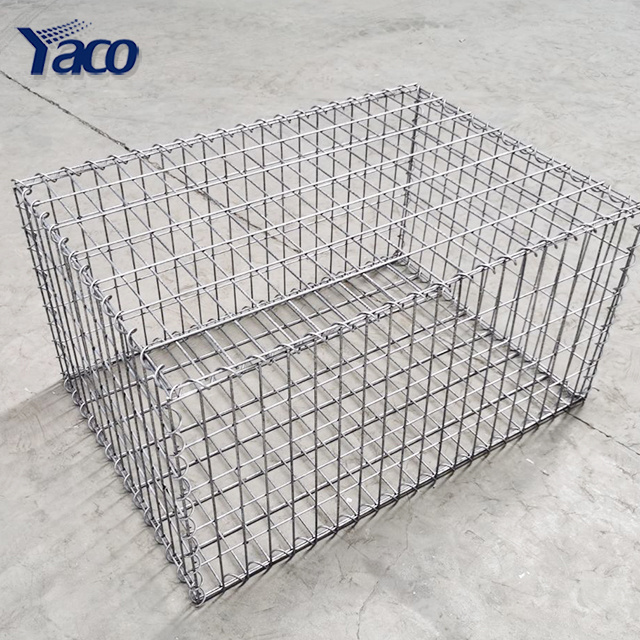 Hot dip galvanized welded GAW gabion mesh stone cage box basket fencing retaining wall cost / 1x1x0.5 Galfan wire gabions Canada