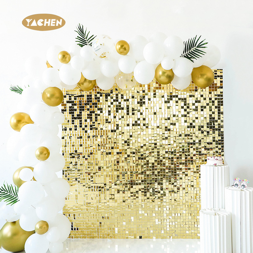 YACHEN Wholesale Wedding Party Backdrop Decorations 30*30cm Shimmer Sequin Wall Panel Party Sequin Backdrop