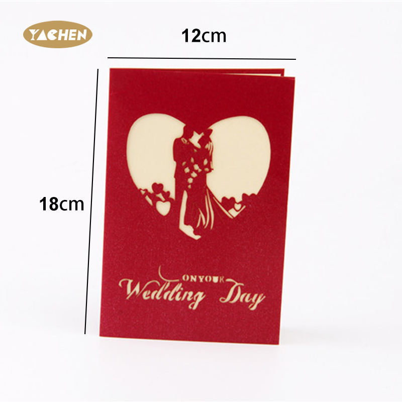 YACHEN Quality Luxury Wedding Invitations Cards Anniversary 3D Pop Up Greeting Card Valentines Day Gift Cards