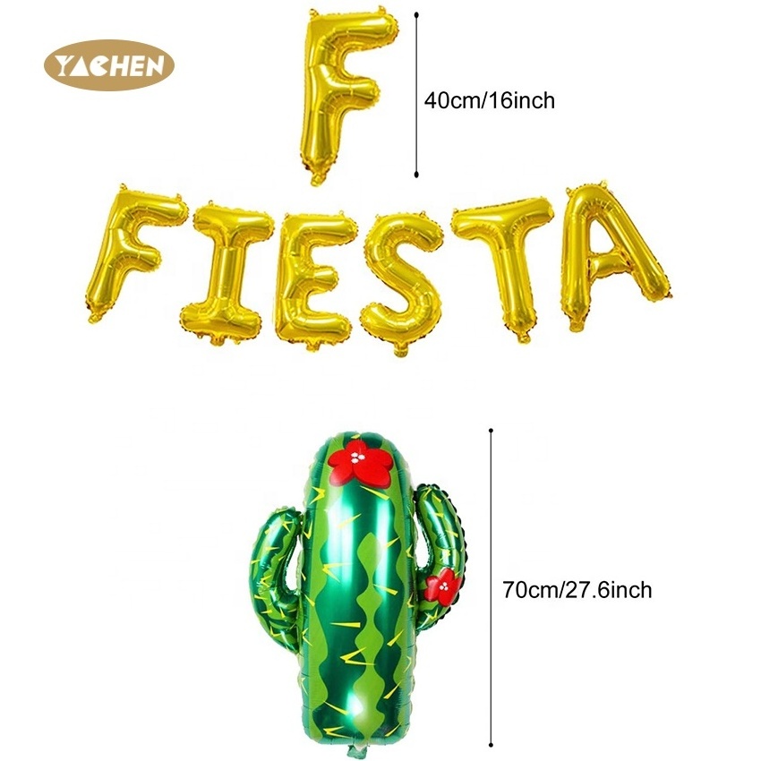 Yachen globos para fiesta party decorations paper fans fiesta banner aluminum foil fiesta cactus balloons