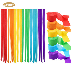 YACHEN Hot Sale Colorful Crepe Paper Streamers for Christmas Birthday Wedding Events Party Decoration Supplies