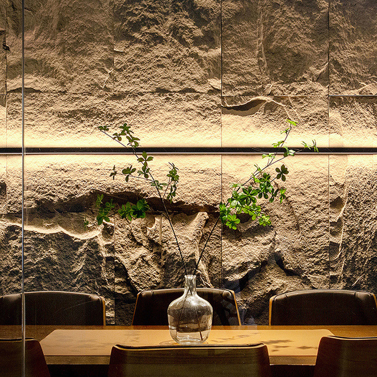 luxury pu faux stone rock wall pillar panel stone column wraps