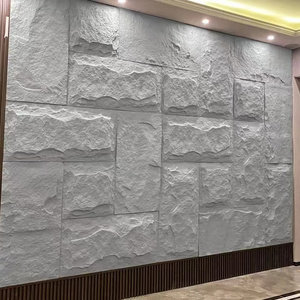 light weight pu large faux pu stone decorative panels rock 3d sound