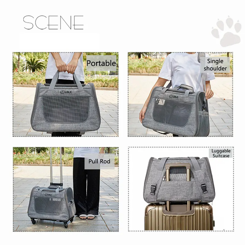 New Fashion Outdoor Pet Luggage Easy To Carry And Foldable Wholesale Multifunction Bag With Wheel