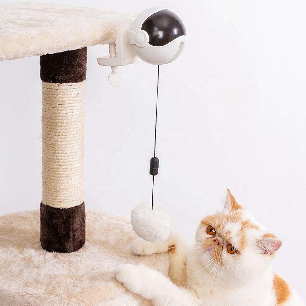 New Automatic Electric Cat Toy Funny Cat Teaser Ball Toy Automatic Lifting Spring Rod Yo-yo Lifting Ball Interactive Puzzle Smar