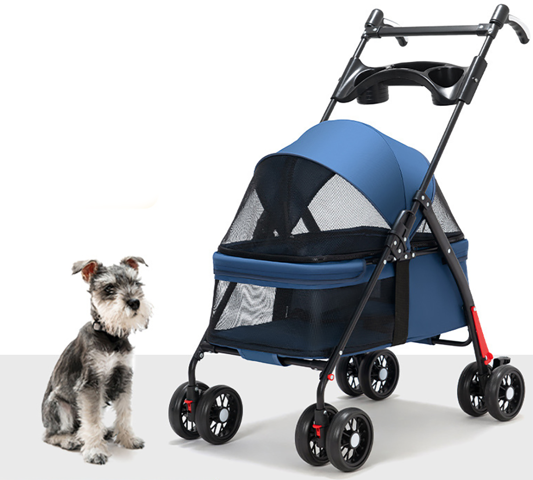 Hot Sale Multifunctional Pet Stroller Lightweight Foldable Outdoor Travelling Pet Trolley Cart for Dogs and Cats