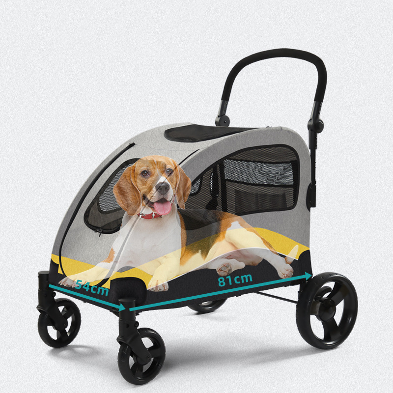 Hot Sale Pet Travel Outdoor Large Space Carrier Trolley Cart Sports Portable Easy Folding Pet Dog Stroller For Large Dog