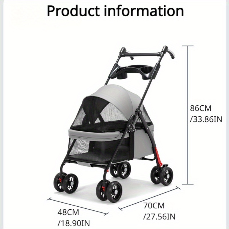 Hot Sale Multifunctional Pet Stroller Lightweight Foldable Outdoor Travelling Pet Trolley Cart for Dogs and Cats