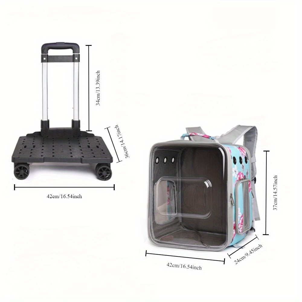 Wholesale Pet trolley case Foldable breathable cat backpack Portable pet Trolley bag Multi-functional pet backpack