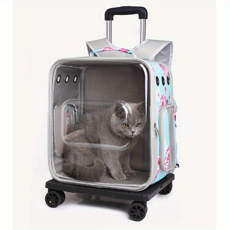 Wholesale Pet trolley case Foldable breathable cat backpack Portable pet Trolley bag Multi-functional pet backpack