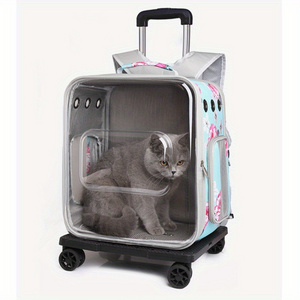 Wholesale Pet trolley case Foldable breathable cat backpack Portable pet Trolley bag Multi-functional pet backpack