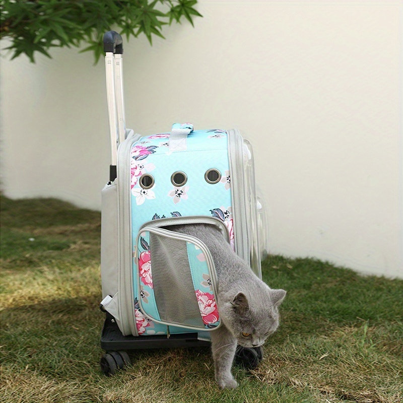 Wholesale Pet trolley case Foldable breathable cat backpack Portable pet Trolley bag Multi-functional pet backpack