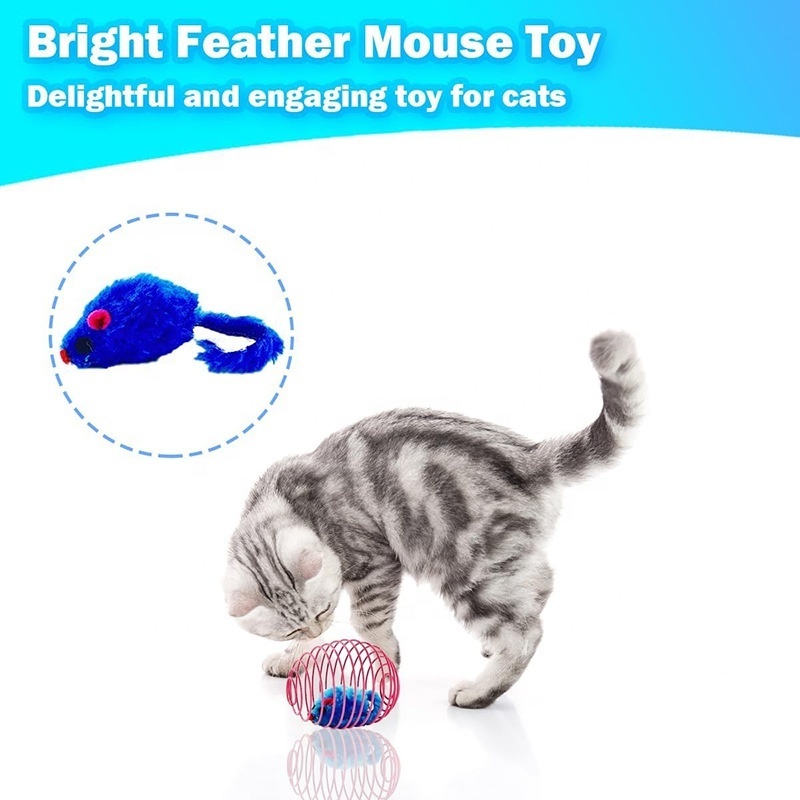 Environmentally Friendly Hot Sale Cat Spring Balls Stretchable Rolling Balls Toy Caged Rats For Kitten Cage Mouse Slinky Cat Toy