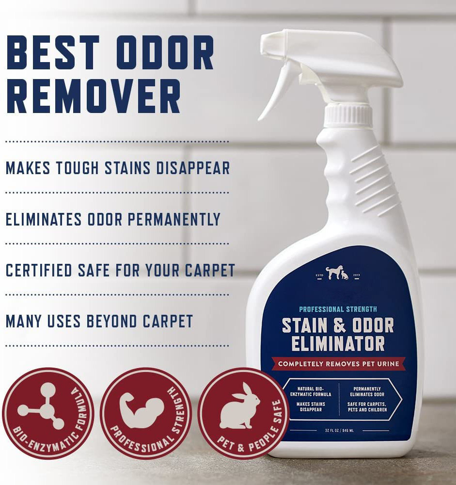 Rocco & Roxie Stain & Odor Eliminator for Strong Odor Carpet Stain Remover for Cats and dog