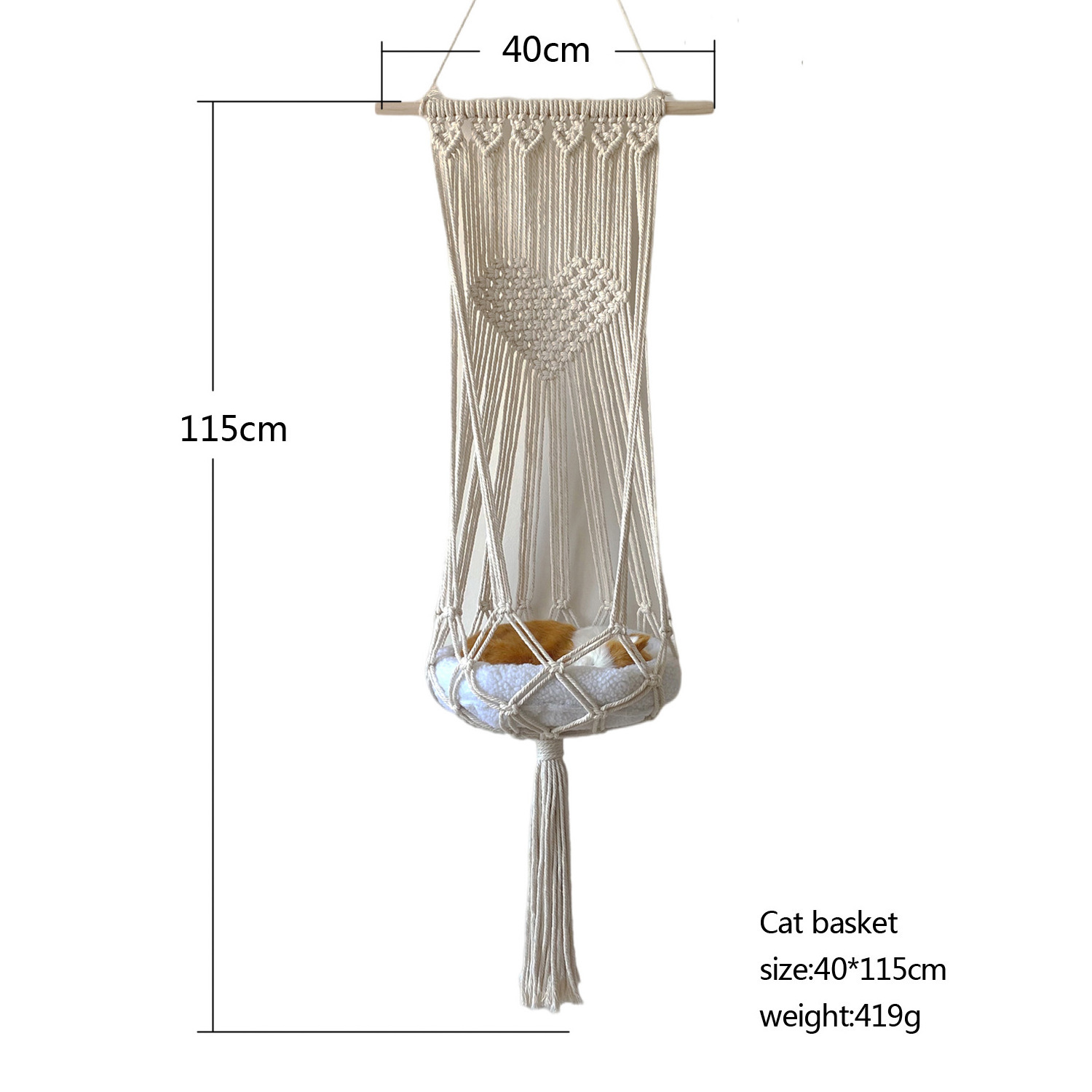 Many styles Macrame Cat Hammock Bed Include Cushion and Hanging Kit, Handwoven Cat Hanging Basket Swing Bed Hang on Wall