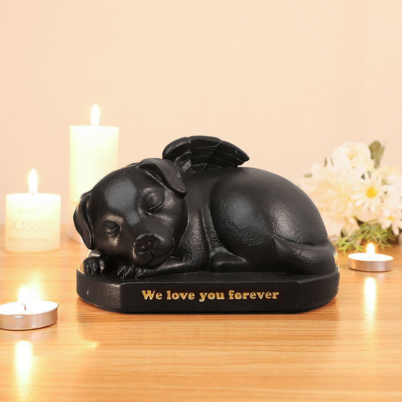 Wholesale Resin Pet Memorial Garden Ornaments Animal Urn Angel Cat Urns Angle Dog Urns For Animal Ashes Collection