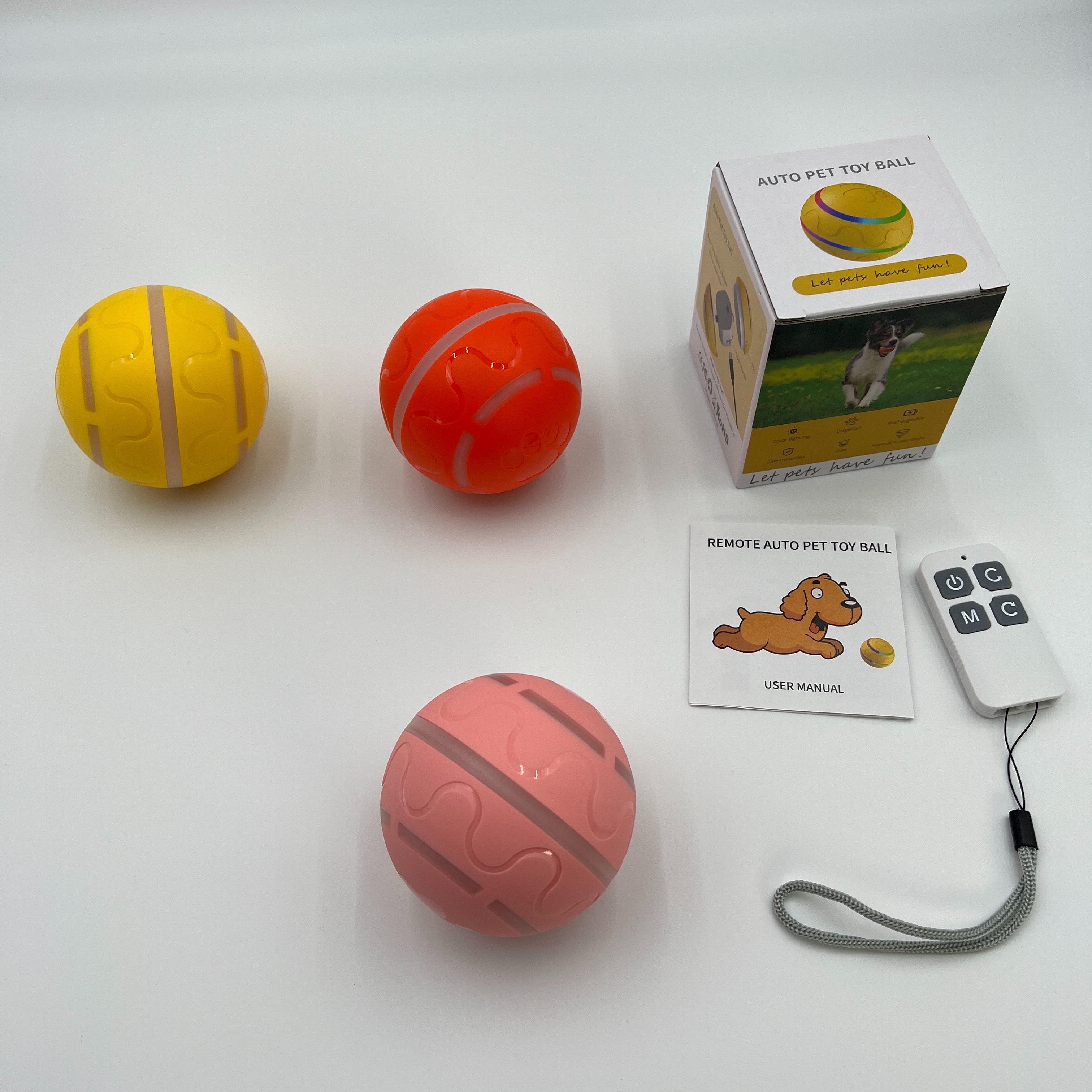 Pet Dog Toy Ball Electric Gravity Belt LED Pet Cat Toy Ball IP68 Waterproof Remote Control Pet Cat Dog Interactive Jump Toy Gift