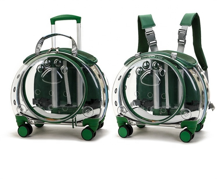 Wholesale new design luxury Hoopet Acrylic Trolley Pet Dog Cat Bed Backpack Luggage Box Carrier