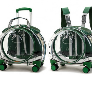 Wholesale new design luxury Hoopet Acrylic Trolley Pet Dog Cat Bed Backpack Luggage Box Carrier