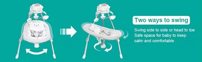 Modern indoor infant comfortable rocker cradle crib portable smart automatic electric baby swing bed with music doll toy