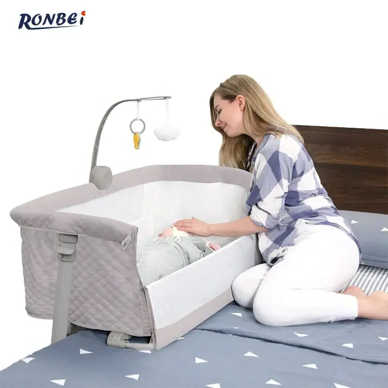 Modern portable mobile sleeping bed Bedside Sleeper luxury cot new born infant baby bassinet Crib