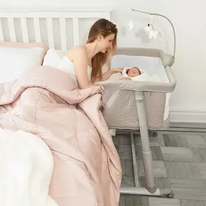 Adjustable height baby co sleeping bed newborn bedside sleeper portable cot baby crib bassinet