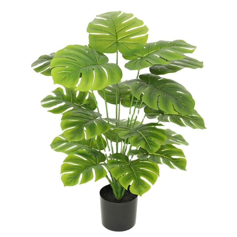 Wholesale Evergreen Monstera Trees 18 Heads Artificial Greenery 70cm Potted Artificial Plant