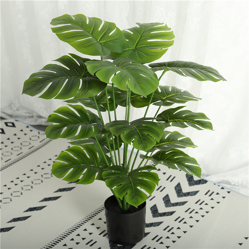 Wholesale Evergreen Monstera Trees 18 Heads Artificial Greenery 70cm Potted Artificial Plant