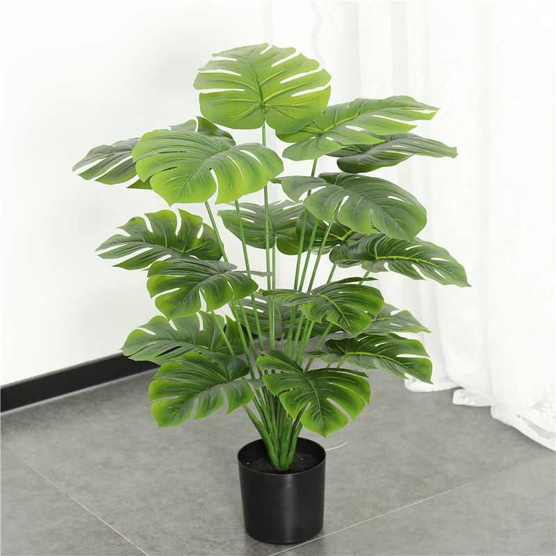 Wholesale Evergreen Monstera Trees 18 Heads Artificial Greenery 70cm Potted Artificial Plant