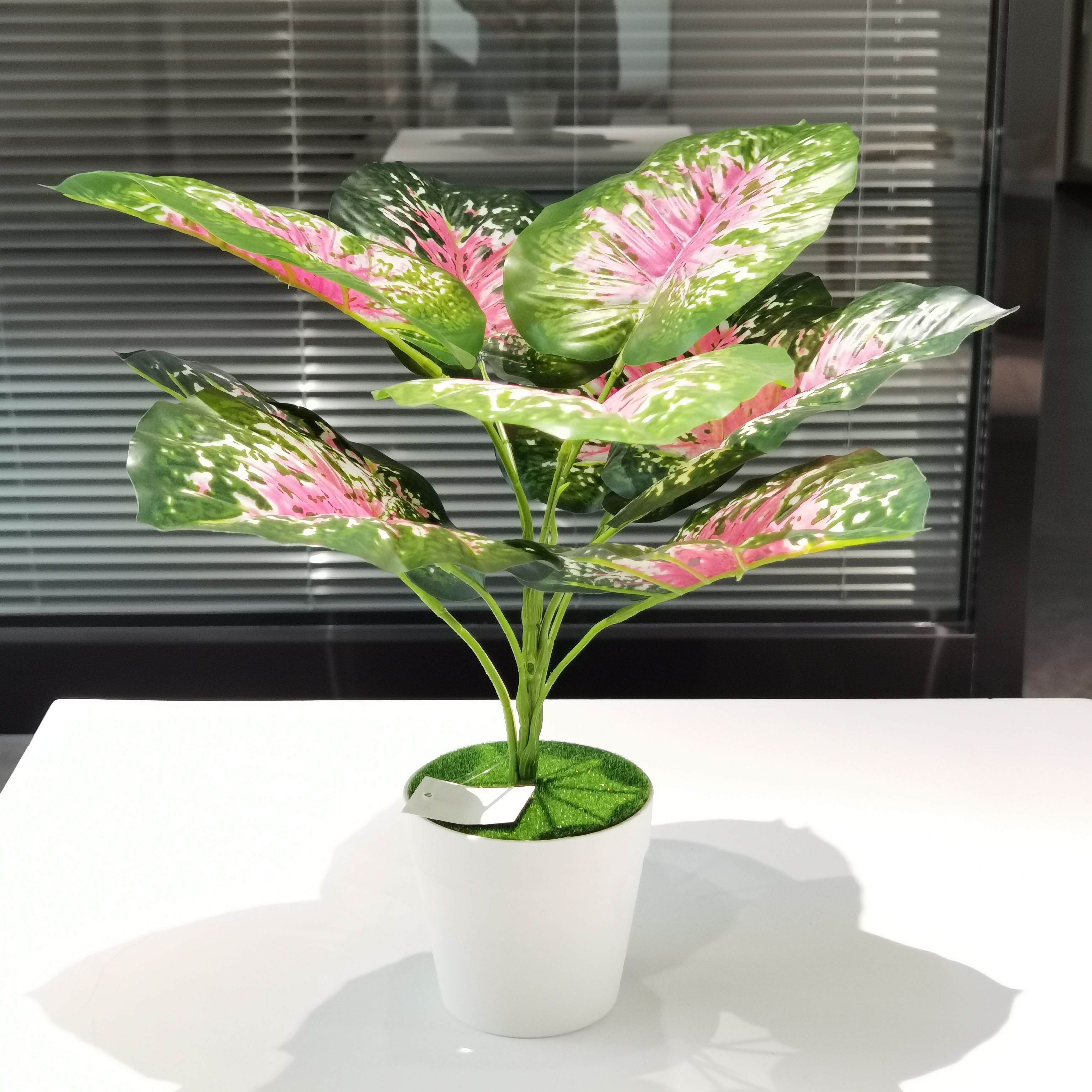 YD8735 Wholesale promotion Caladium ornamental foliage artificial plants bonsai