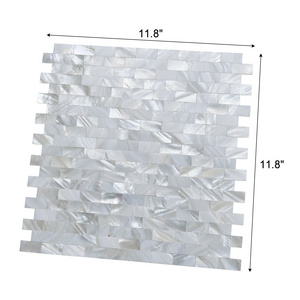 White mother of pearl sea shell seamless mosaic for kitchen backsplash and house decoration