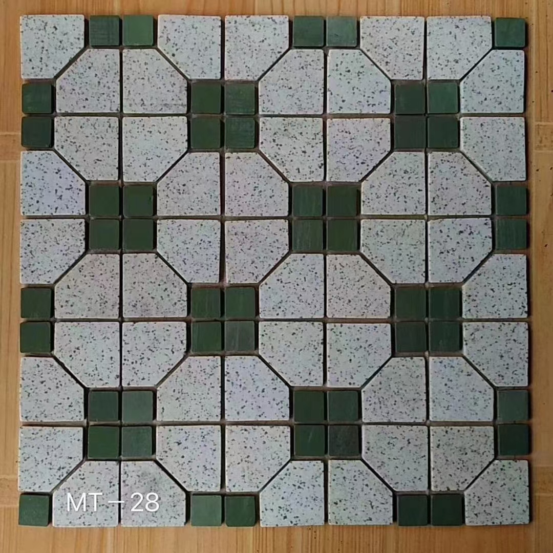 300x300mm Hongkong style restaurant green color kitchen bathroom ceramic mosaic floor tiles