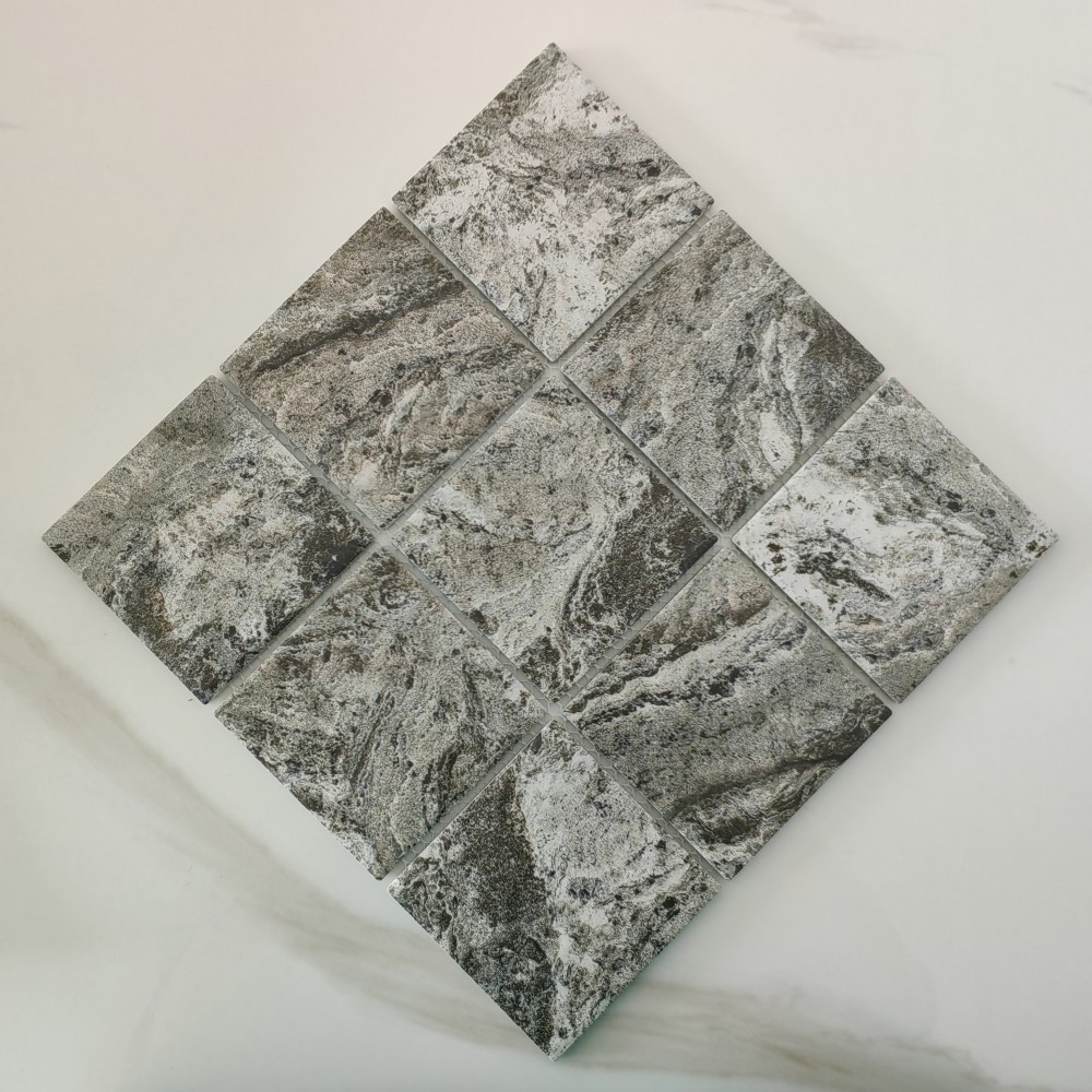 Black Color Porcelain Ceramic Mosaic Natural Stone Marble Look Bali Sukabumi Swimming Pool Tiles