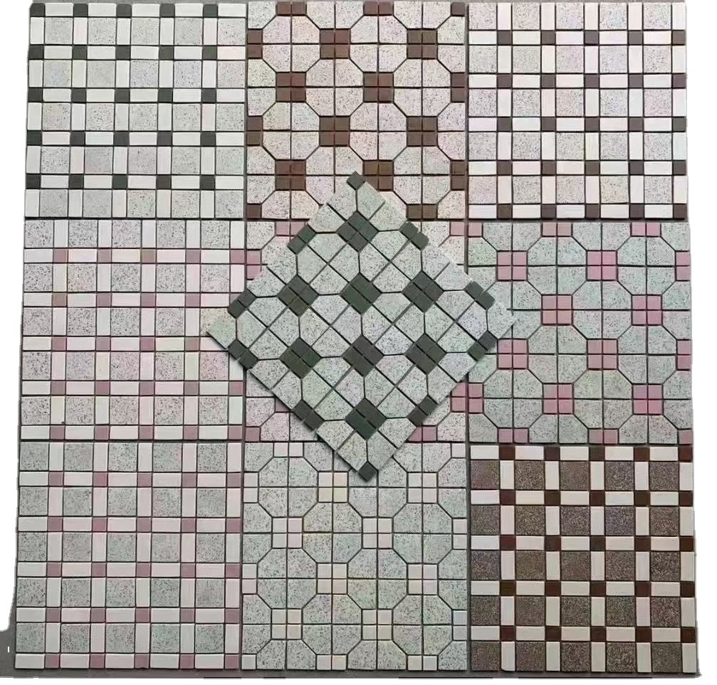 300x300mm Hongkong style restaurant green color kitchen bathroom ceramic mosaic floor tiles