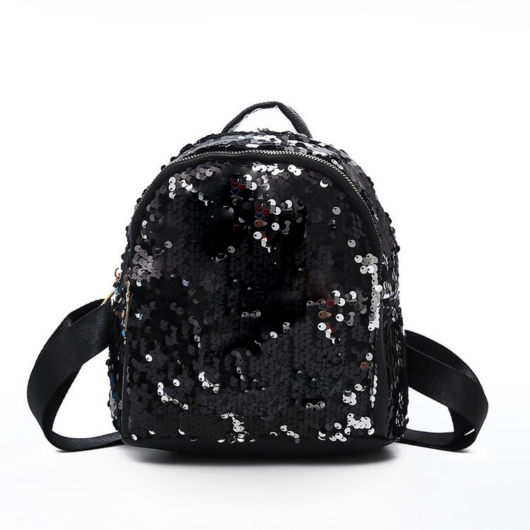 Wholesale custom fashion backpack women's bag glitter cheer sequin backpack magic school shining sequin backpack