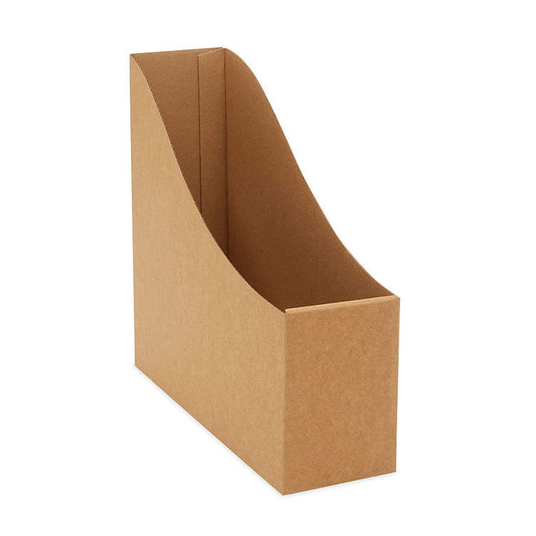 Custom Cheap Price Kraft Paper Magazine File Holders Sturdy Cardboard Magazine Storage Box Magazine Organizers