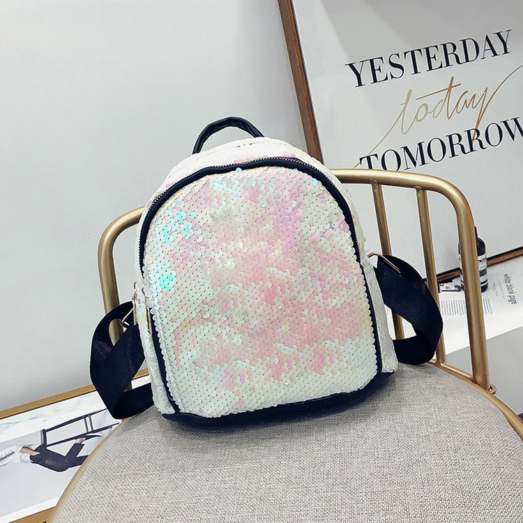 Wholesale custom fashion backpack women's bag glitter cheer sequin backpack magic school shining sequin backpack