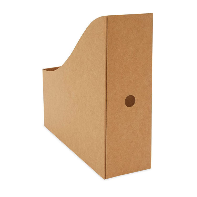 Custom Cheap Price Kraft Paper Magazine File Holders Sturdy Cardboard Magazine Storage Box Magazine Organizers