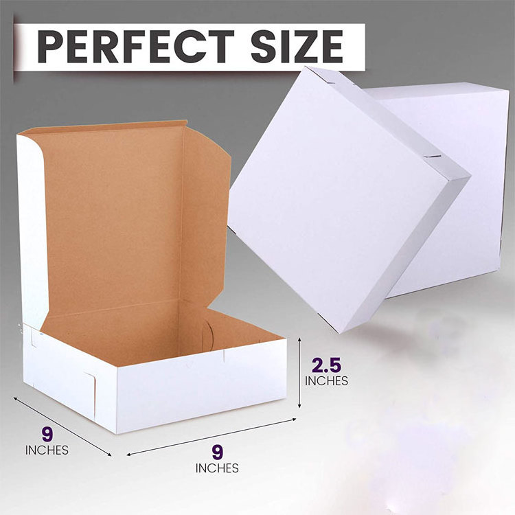 Custom composatable kraft paper cardboard baked goods packaging cake pastry paper boxe packaging