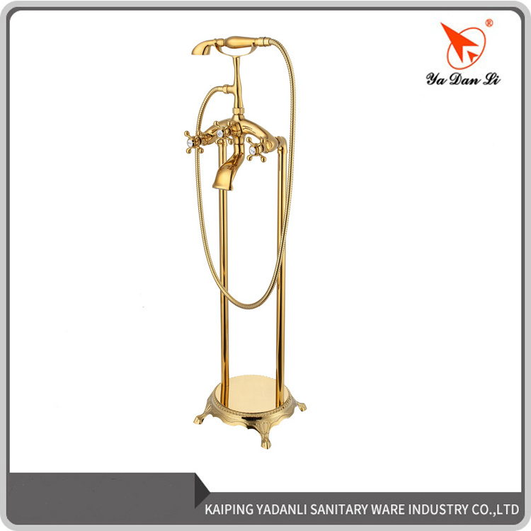 Retro Nostalgia Freestanding Bathtub Faucet Gold